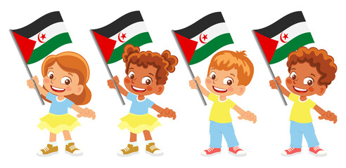 Sahrawi Arab Democratic Republic flag in hand set