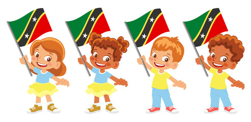 Saint Kitts and Nevis flag in hand set