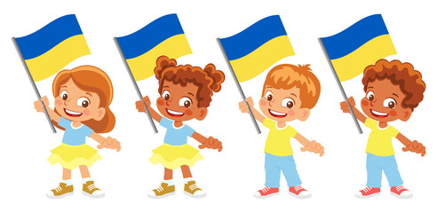 Ukraine flag in hand set