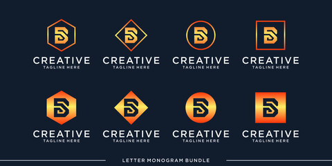 monogram abstract initial b logo design vector template