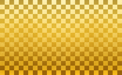 Gold check pattern. gold. background.
金色の市松模様　金のチェックパターン　ゴールド　青海波