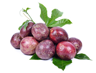 Passion fruit isolated on the white background
