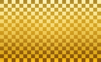 Gold check pattern. gold. background.
金色の市松模様　金のチェックパターン　ゴールド　七宝