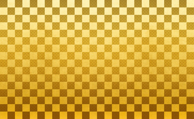 Gold check pattern. gold. background.
金色の市松模様　金のチェックパターン　ゴールド　七宝