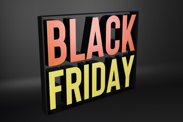 Black Friday sale design template. - 3D Image
