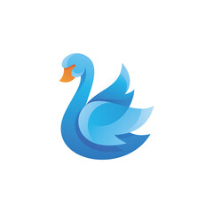 Obraz premium Elegant Modern Gradient Swan Goose Wing Illustration Logo
