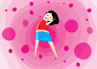 Cute Girl With Music