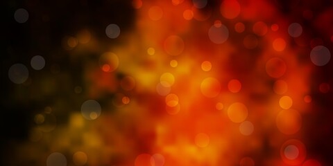 Dark Orange vector layout with circles. Abstract decorative design in gradient style with bubbles. Pattern for booklets, leaflets.