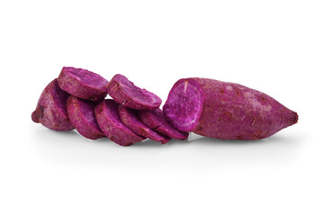 Obraz premium purple sweet yams on white background.