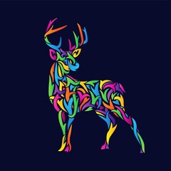 Colorful abstract deer illustration