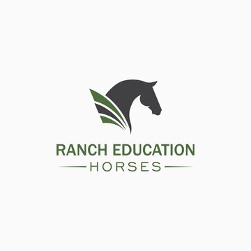 Vector icon and horse logo design element