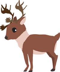 可愛いくてシンプルなトナカイのイラスト