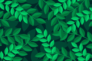 Green leaves texture. Vector illustration.