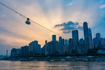 View of Chongqing city at sunset