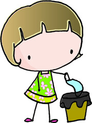 vector cartoon throw the used masks in the trash