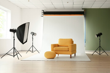 Interior of modern photo studio