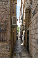 The narrowest street in the city of Budva