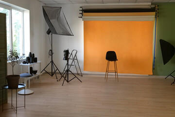 Fototapeta na wymiar Interior of modern photo studio