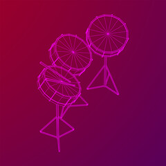 Musical instruments set. Rock band drum. Percussion musical instrument