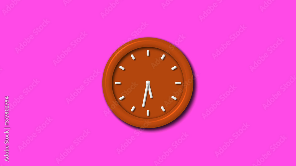 Wall mural best 12 hours counting down 3d wall clock on pink background