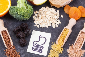 Best products and ingredients for gastric problems. Source vitamins and dietary fiber