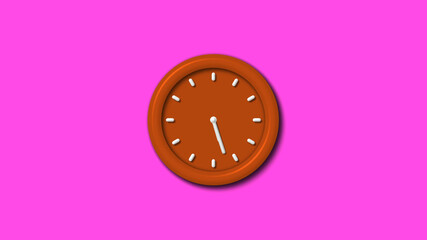 Best 12 hours counting down 3d wall clock on pink background