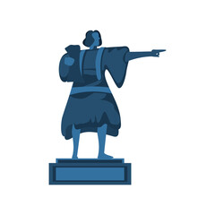 christopher columbus statue on white background