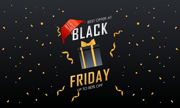 Black friday offers sale banner with discount details background