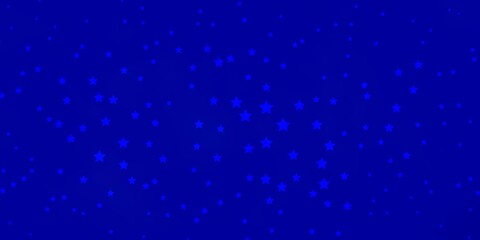Dark BLUE vector background with small and big stars. Modern geometric abstract illustration with stars. Pattern for wrapping gifts.