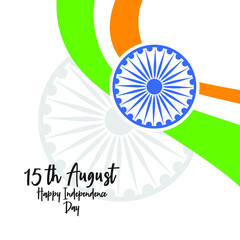 India independence day. 15th august. flag background. For poster, banner and greeting. Vector illustration