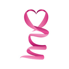 pink ribbon heart shaped, badge, breast cancer awareness