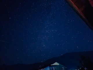 Beautiful star picture where you can see two falling stars