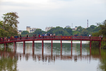 Red Bridge in Hoan Kiem Lake, Ha Noi, Vietnam