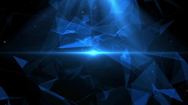 Blue polygons in dark background - animation