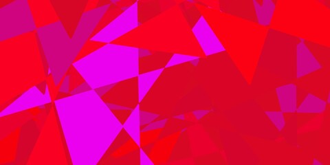 Light pink, red vector texture with random triangles.