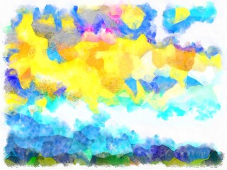 Illustration style background image Abstract patterns in various colors Watercolor painted pattern.