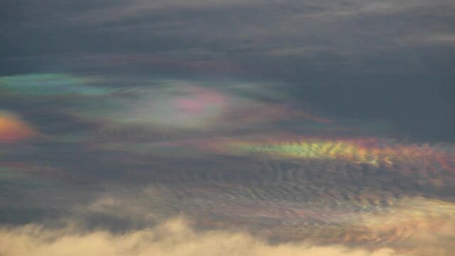 View of the Iridescent clouds in the sky