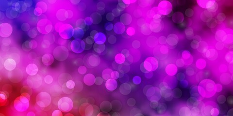 Light Multicolor vector pattern with circles. Abstract decorative design in gradient style with bubbles. Pattern for business ads.