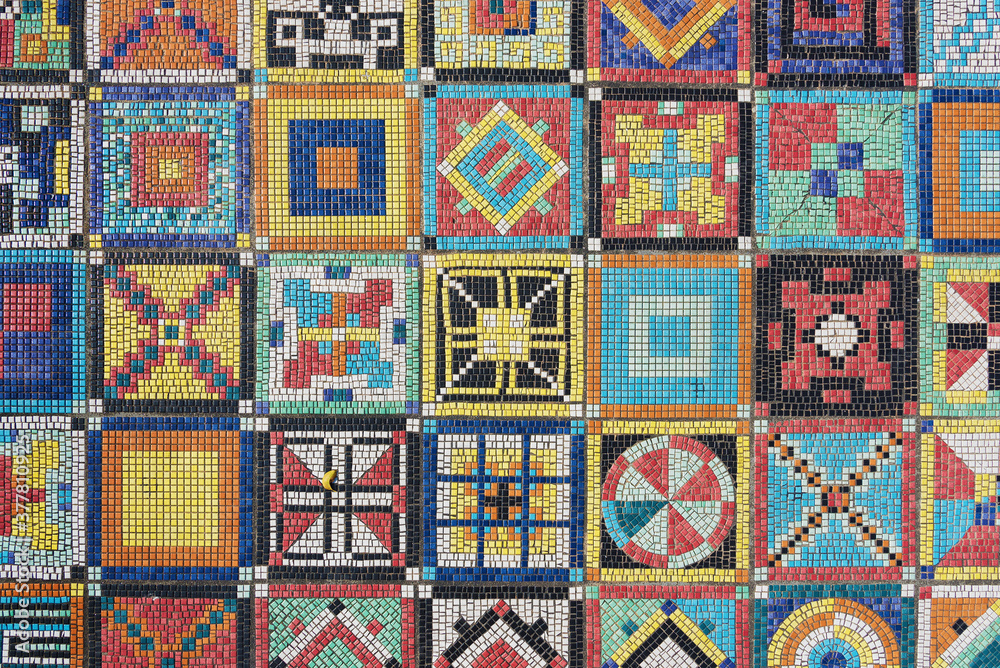 Poster art design. the mosaic pattern on floor surface