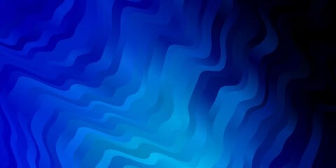 Dark BLUE vector background with curves. Bright illustration with gradient circular arcs. Pattern for booklets, leaflets.