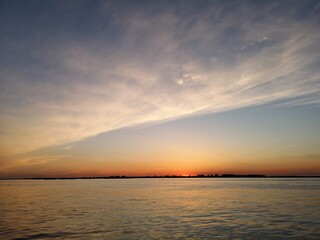 Beautiful sunset on the river