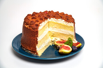 slice of cake with figs