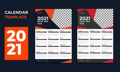 Stylish 2021 new year business wall calendar template