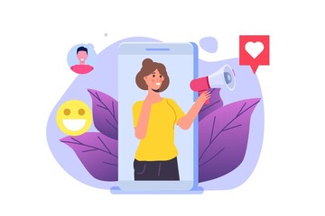 Content SMM manager strategy processes concept. Flat vector illustration.