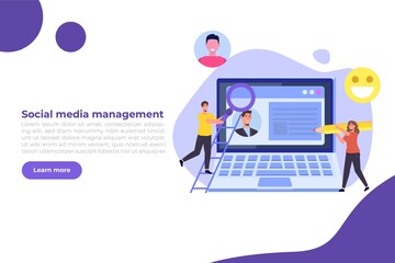Content SMM manager strategy processes concept. Flat vector illustration.