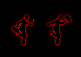 走るポーズの人体骨格に火の効果を加えたイラスト Wall Mural K Yu