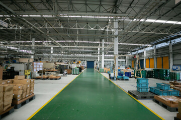 Factory material storage area, Warehouse for keep stock, Manufacturing line , Manufacturing for machining  area and  raw material storage.