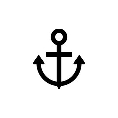 Anchor icon with outline style vector for your web design