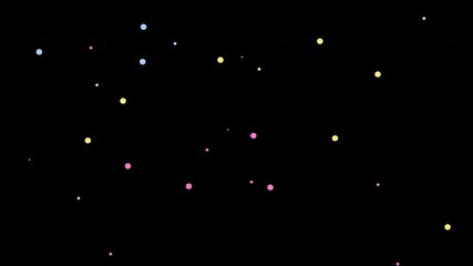 colorful dots doodle star twinkle playful background alpha channel loop