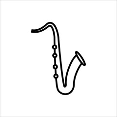 Saxophone icon with outline style vector for your web design, logo, UI. illustration